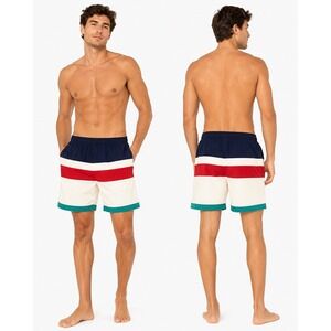 Action‎ Sport Swim Trunks Mens Large Multicolor Colorblock Vintage Board Shorts